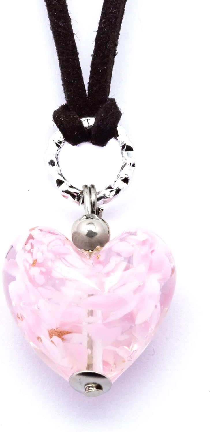 Authentic Murano Glass Heart Pendant Handmade Jewelry from Italy