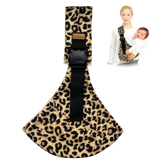 Portable Leopard Print Baby Carrier, 10-30lbs, Hands-Free Comfort