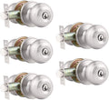 Probrico Satin Nickel Round Entry Door Knobs Keyed Alike - Secure 5