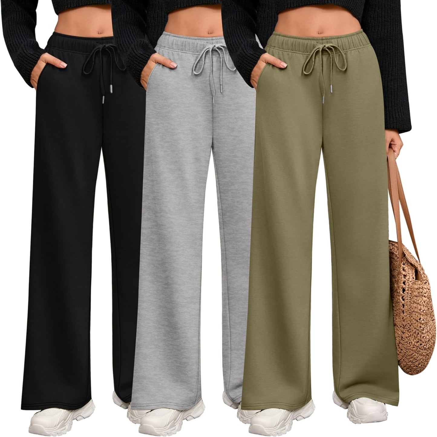 Riyiper Women Wide Leg Sweatpants with Pockets for Comfort