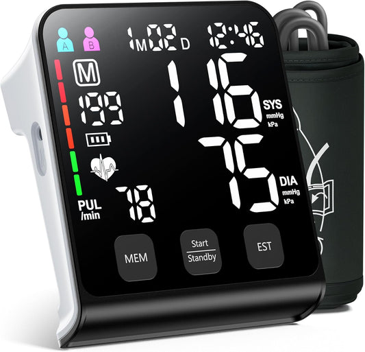 Upper Arm Electronic Blood Pressure Monitor with Large Display