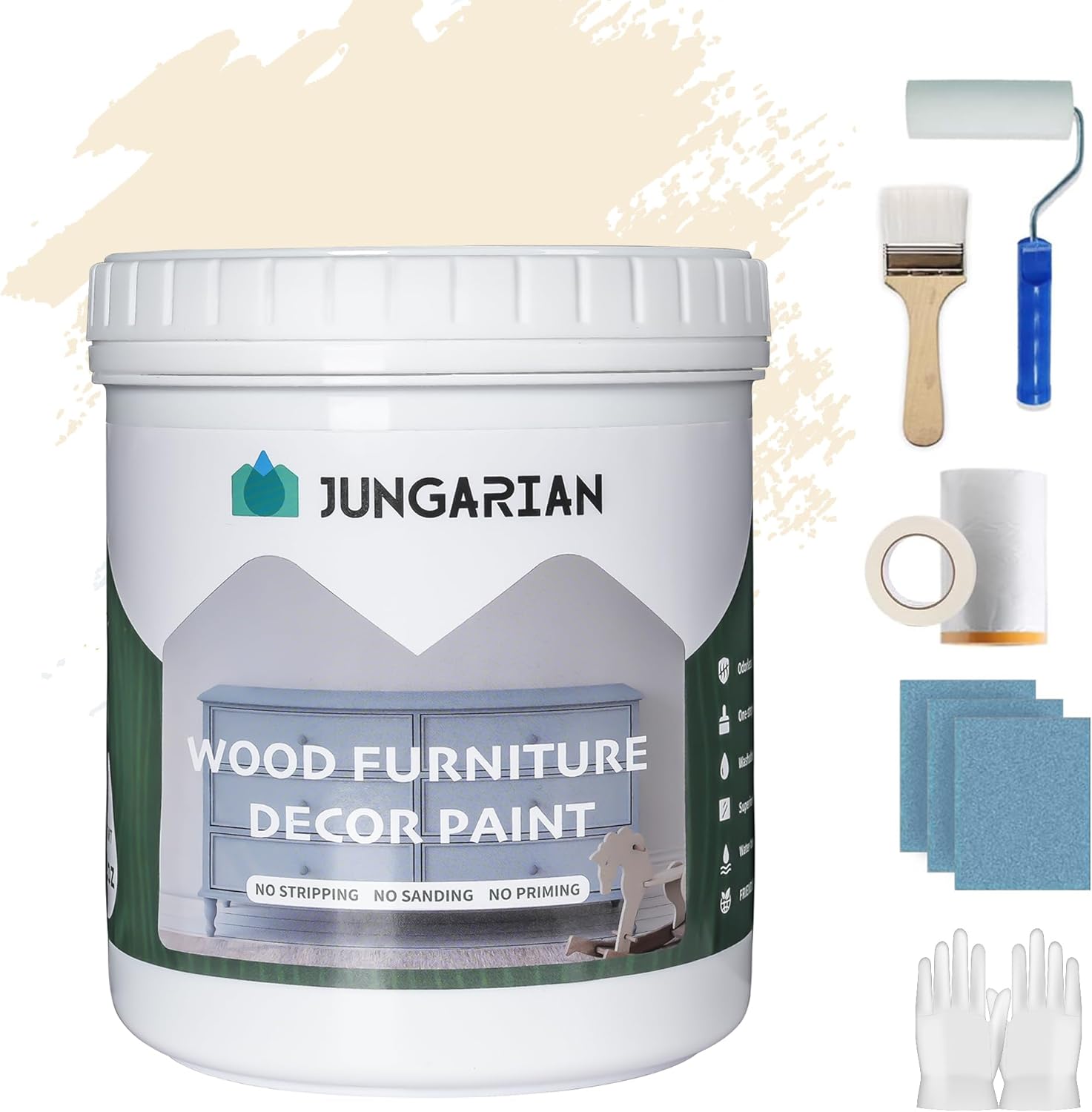 Furniture Paint Kit 32oz - Water-based Low Odor Matte Finish