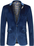 Velvet Blazer for Men Slim Fit One Button Sport Coat - Elegant Tux