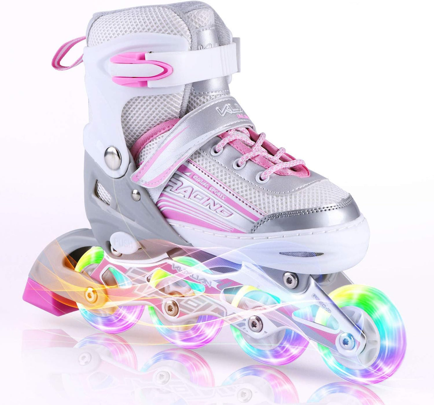 Kuxuan Inline Skates Adjustable for Kids with Light Up Wheels