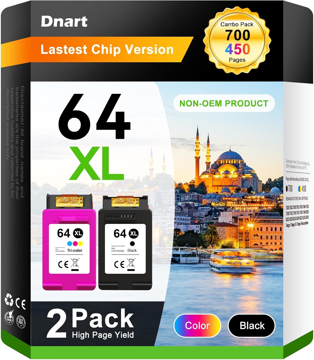 64XL Ink Cartridge Combo Pack for HP Envy Photo Printers