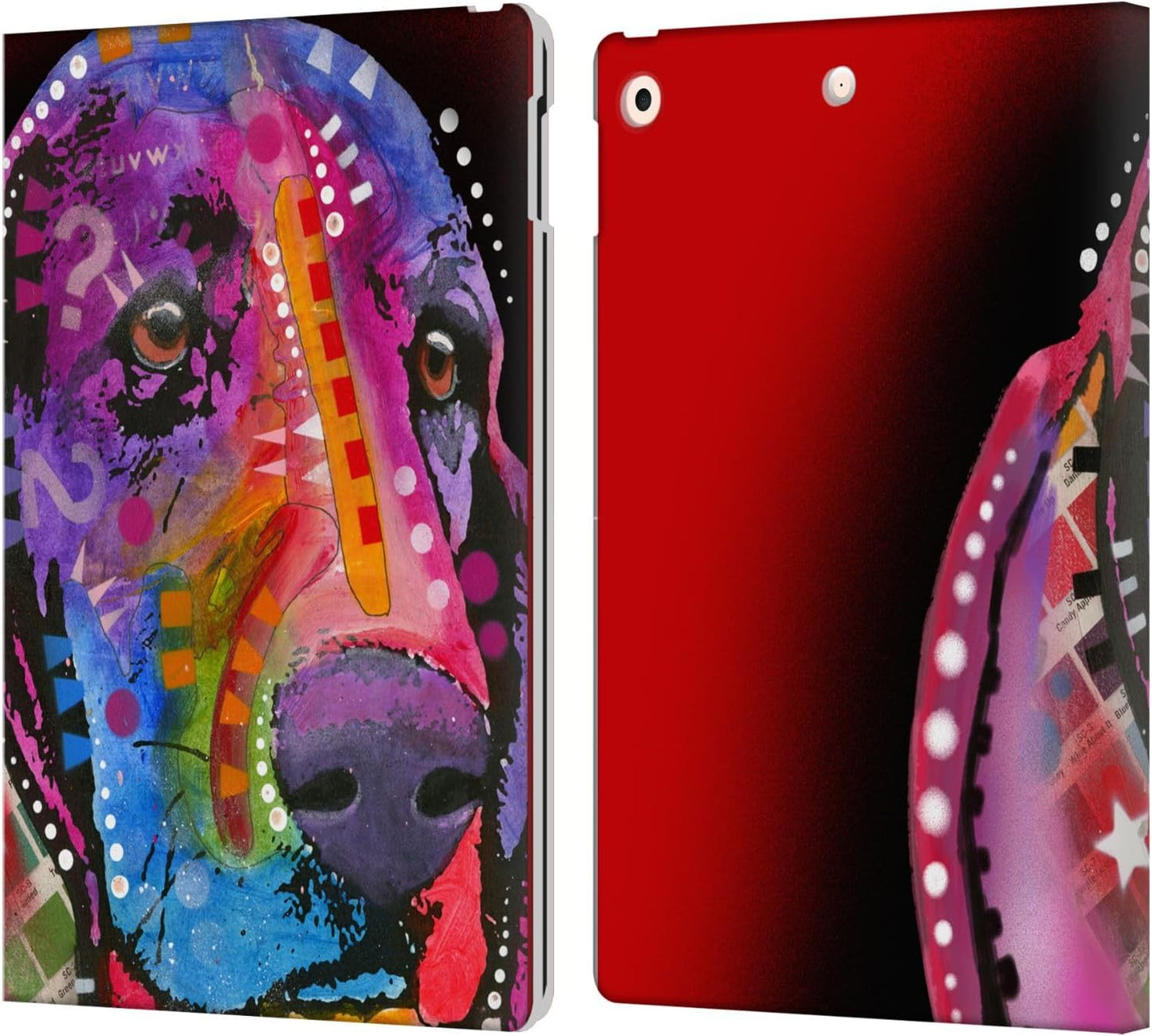 Dean Russo Basset Hound Dogs Leather Wallet Case for iPad 10.2
