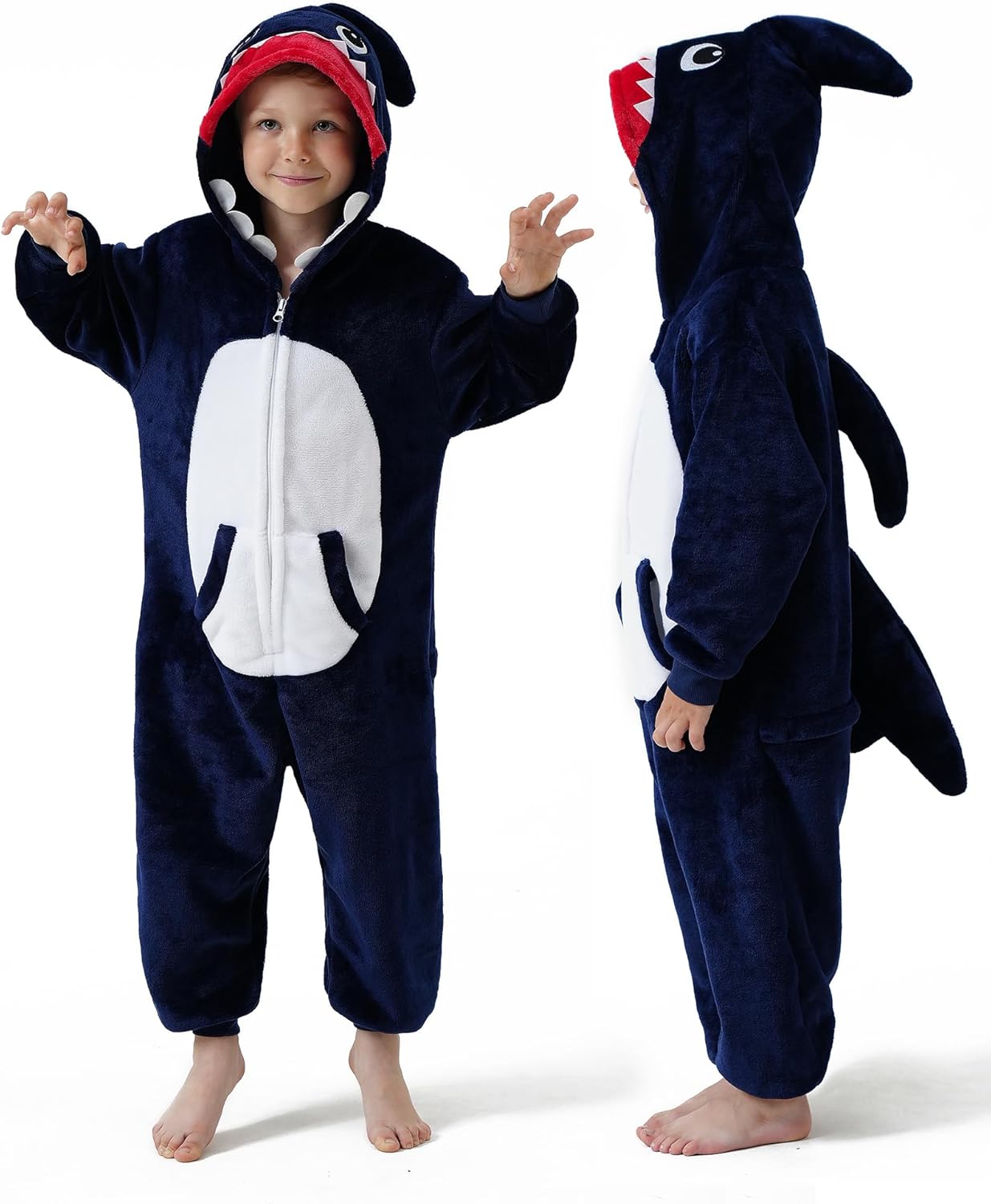 Kids Shark Onesie Costume for Halloween Fun and Cozy Wear