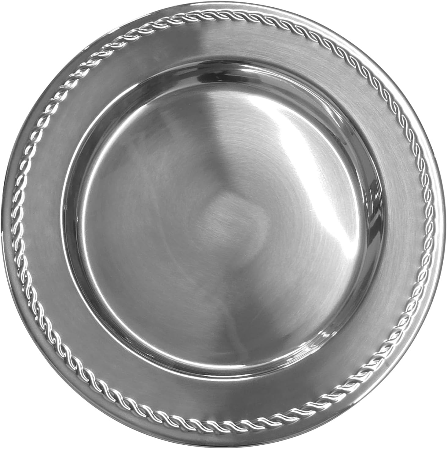 13-Inch Stainless Steel Twist Pattern Charger Plates for Elegance