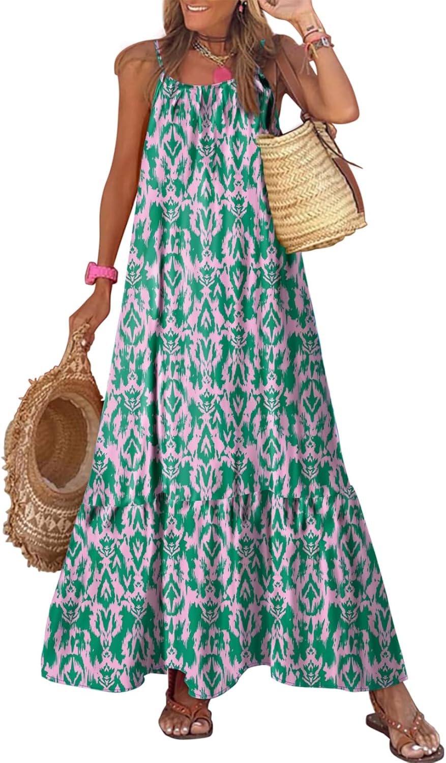 Dokotoo Women Summer Dresses 2025 Spaghetti Strap Maxi Dress