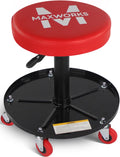Pneumatic Roller Seat Creeper with Adjustable Height - Comfortable