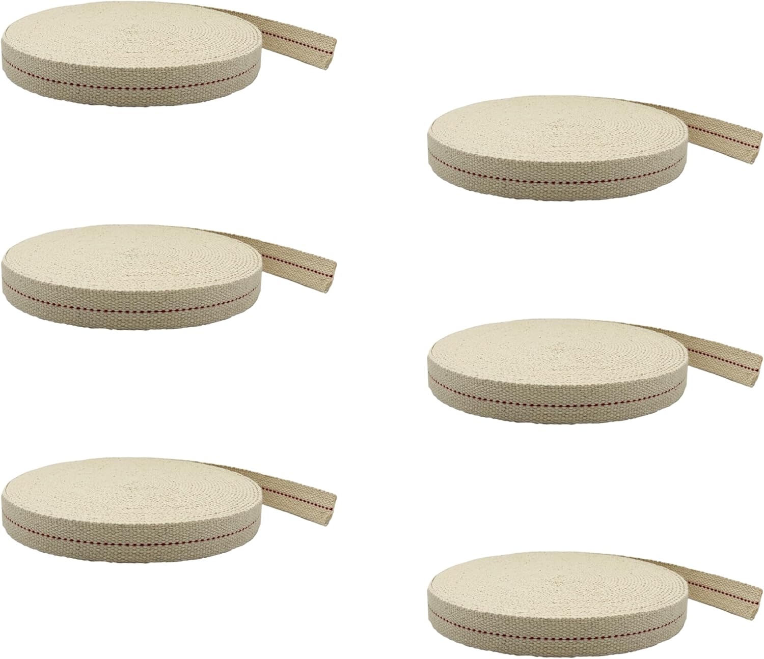 Light of Mine 7/8 Inch Cotton Flat Wick for Lanterns - 6 Pack