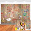 Back to School Backdrop 12x6ft Hand Painted Pencils & Books - Photo