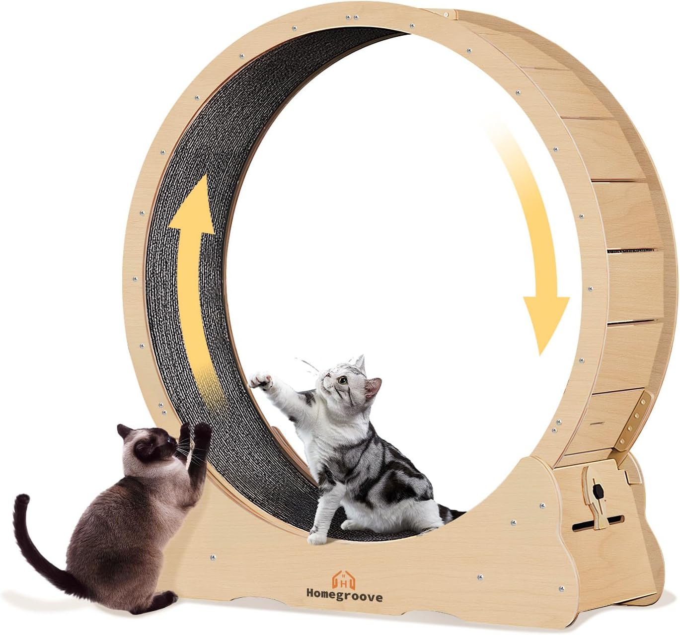 Homegroove Cat Wheel XXL for Indoor Cats - 52 in Exercise Treadmill