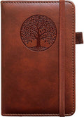 Small Pocket Notebook Leather Journal Mini (Brown) - Compact Travel
