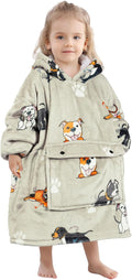 Kids Hoodie Blanket Oversized Sherpa Wearable Blanket - Warm Gift