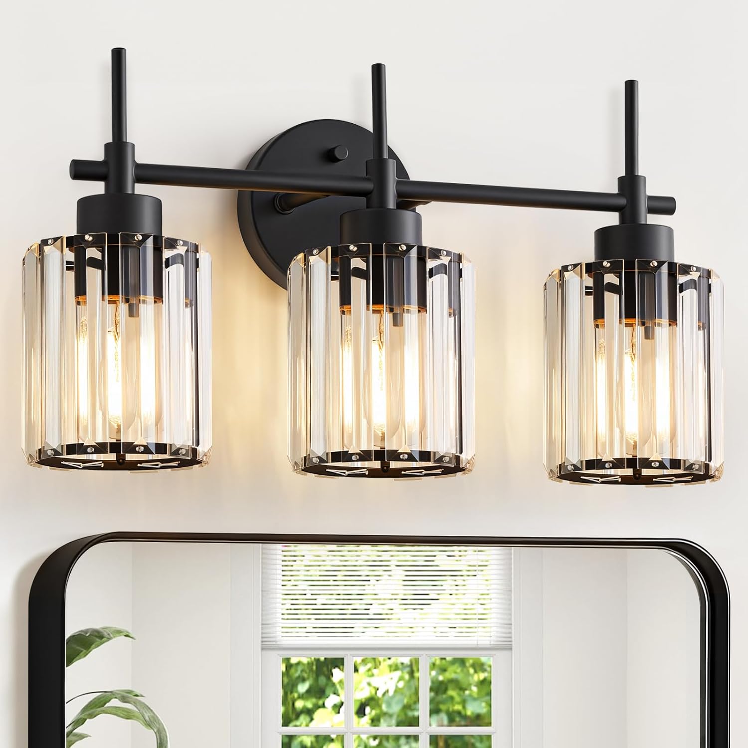 3 Light Crystal Vanity Light for Modern Bathroom and Living Room