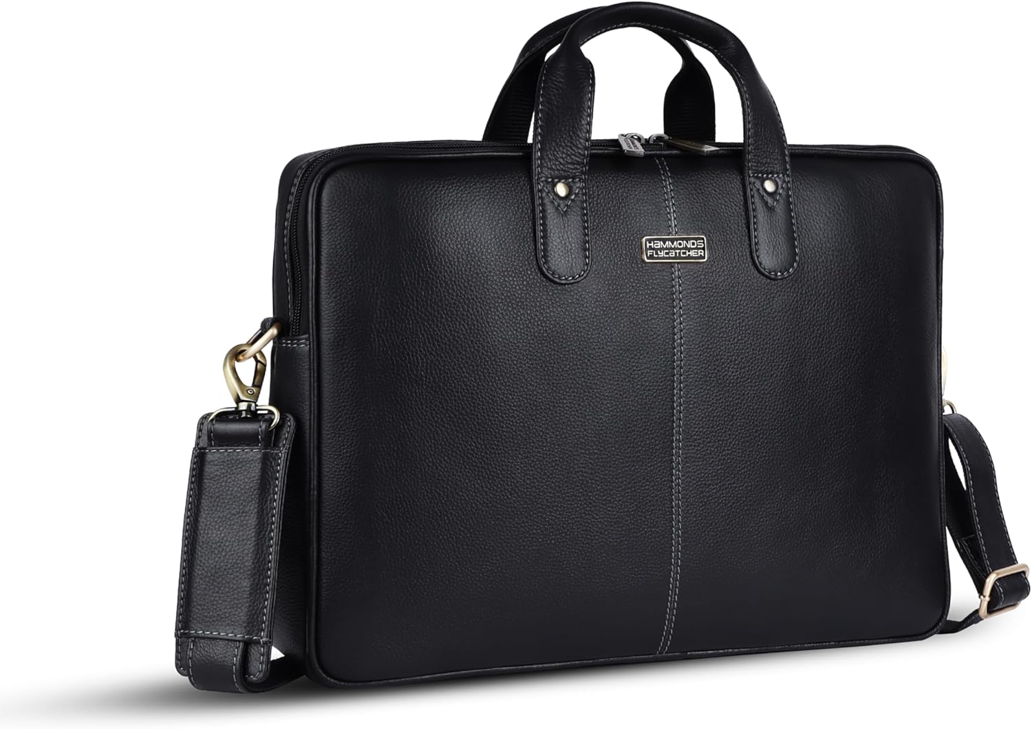 Genuine Leather Laptop Bag for Men with Padded 15.6 in Sleeve