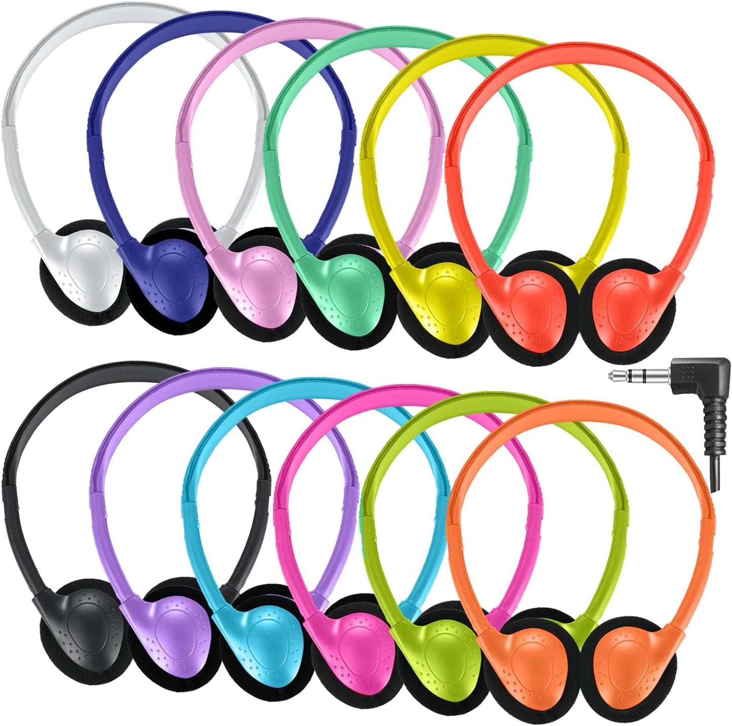 Kids Headphones Bulk 50 Pack for Classroom Use and Learning