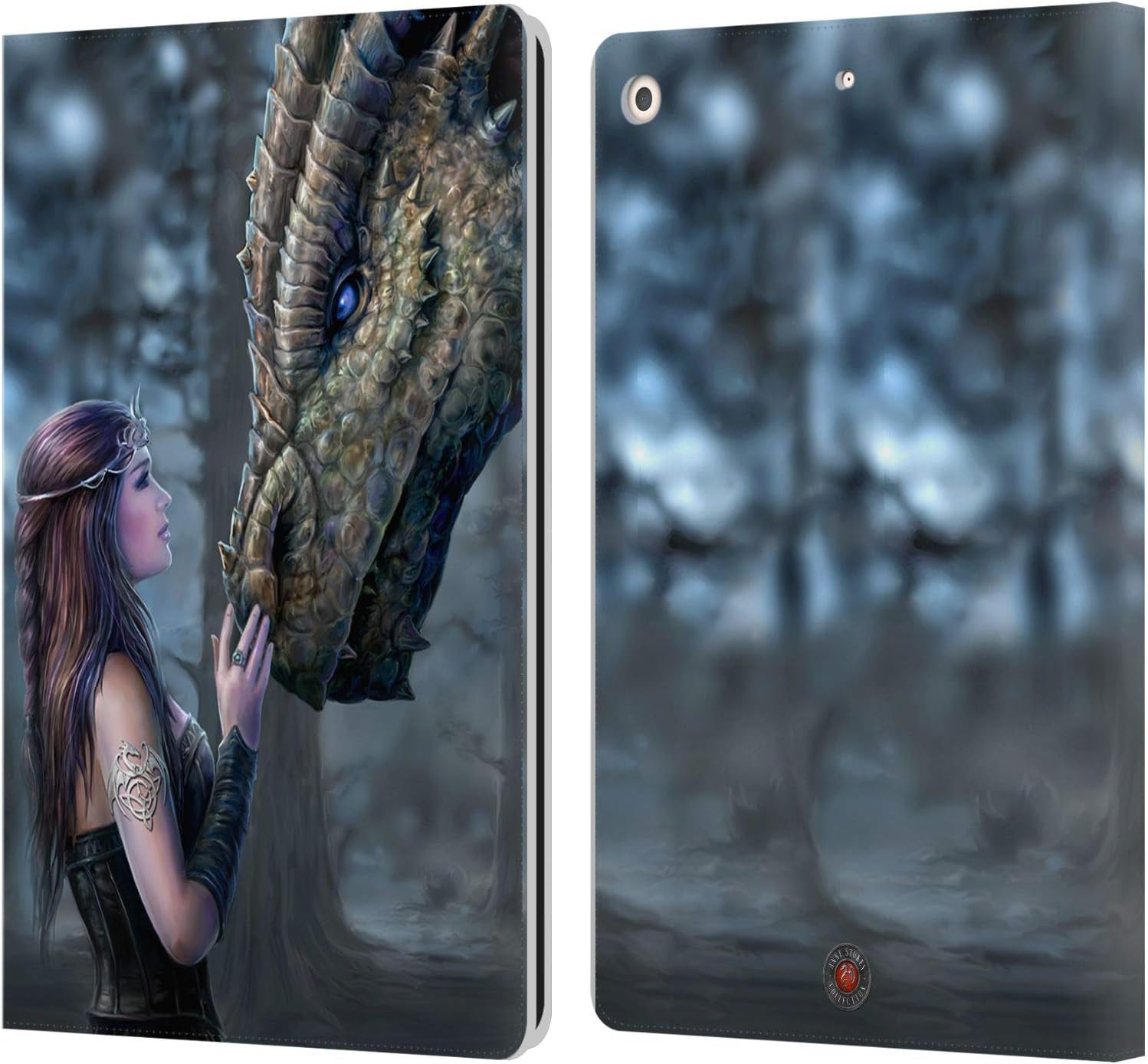 Anne Stokes Dragon Friendship Leather Wallet Case for iPad 10.2