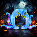 Blue Monster Octopus Archway Inflatable Halloween Decoration - 16ft