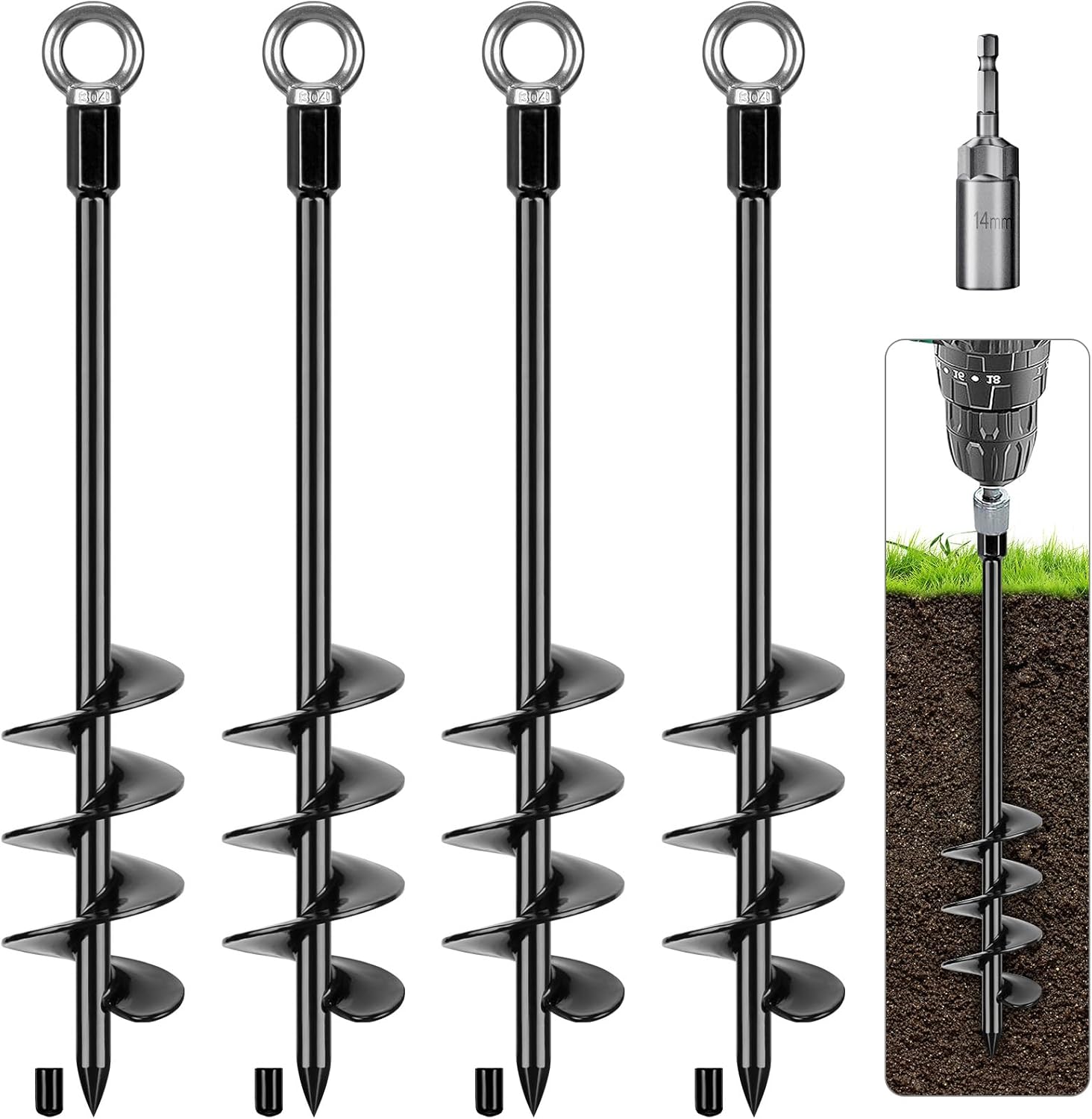 18 Inch Ground Anchor Kits for High Wind Stability and Durability