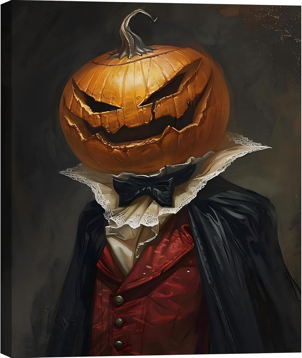 Horror Pumpkin Vampire Art Print Poster for Halloween Decor