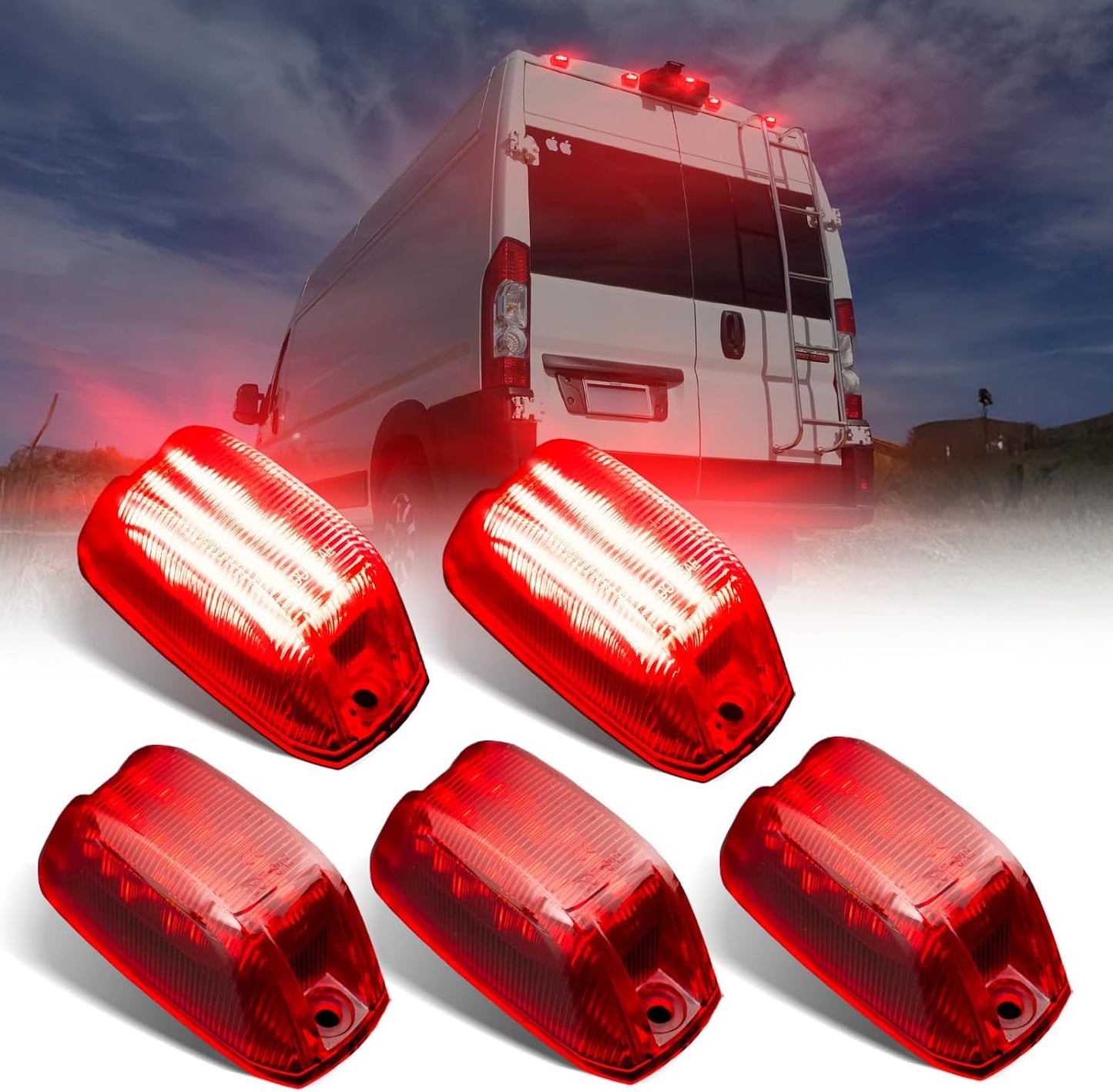 AUTOONE Rear Cab Roof LED Marker Lights for Dodge Ram 2014-2023