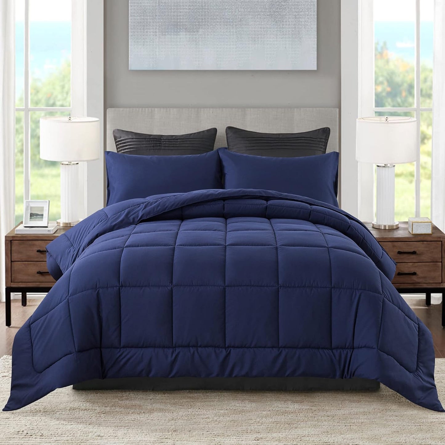 DOWNCOOL Queen Comforter Set - All Season Bedding Comforters