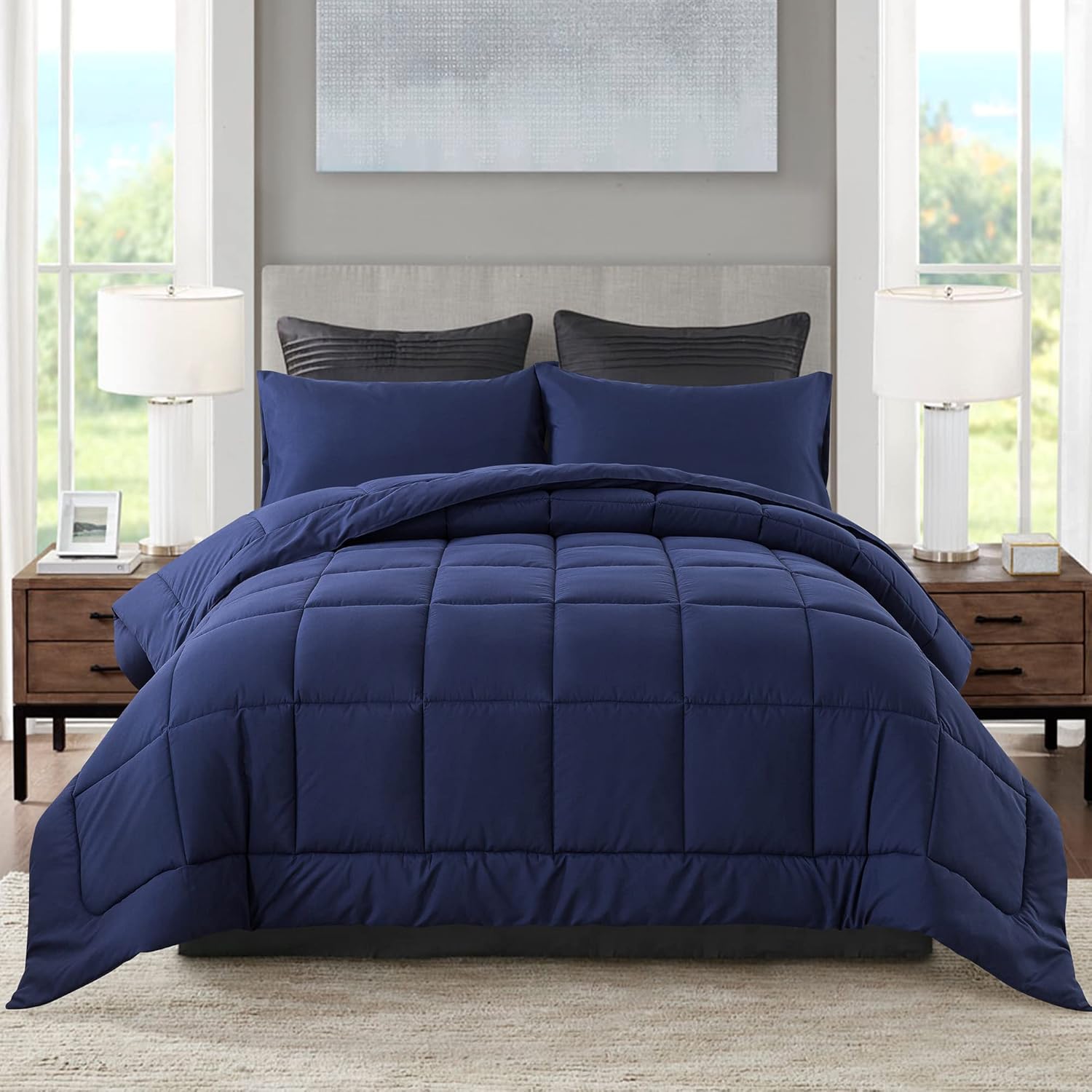 DOWNCOOL Queen Comforter Set - All Season Bedding Comforters