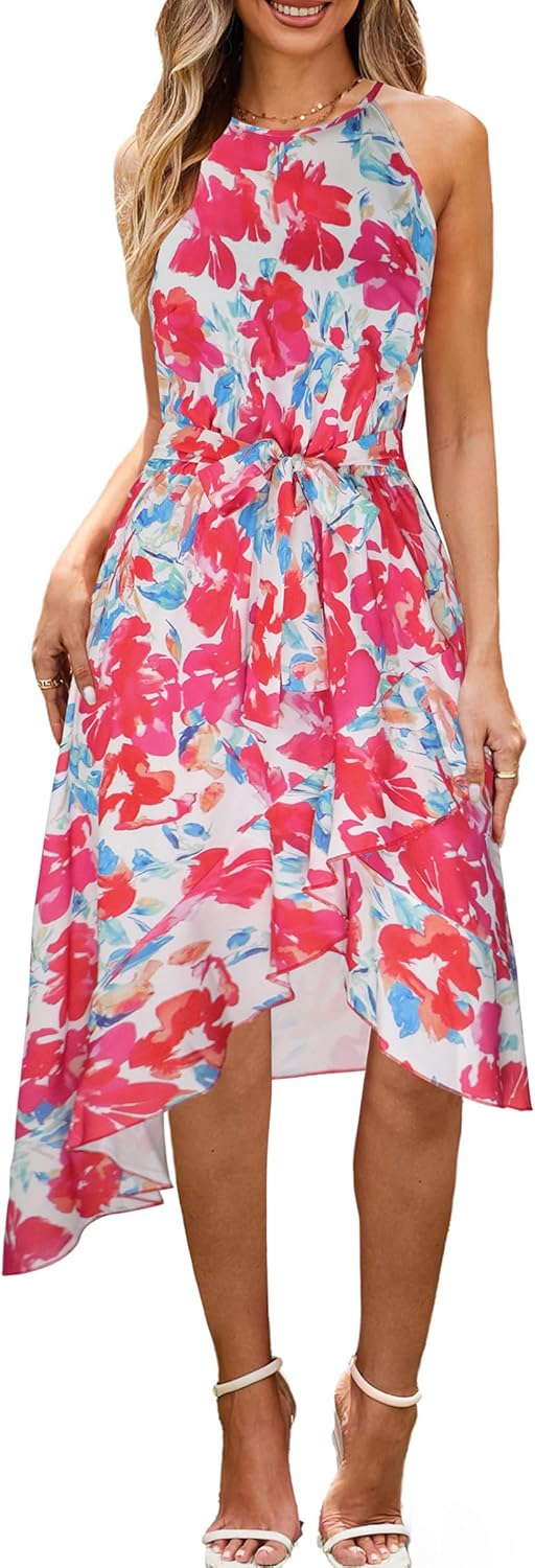 ECOWISH Polka Dot Women Summer Dress for Stylish Occasions
