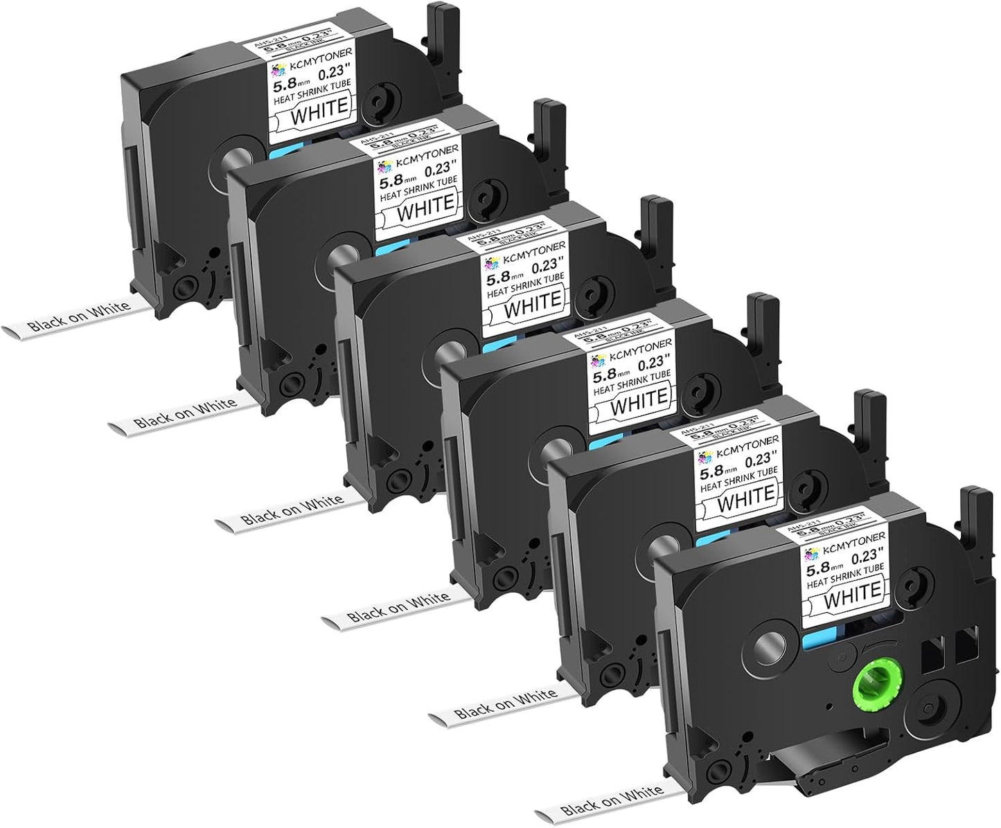 6 Pack Compatible Heat Shrink Tube Label Tape for Ptouch Printers