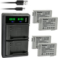 1300mAh 4-Pack Batteries with LTD2 USB Dual Charger - Canon BP-208 Fit