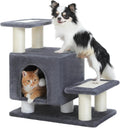 3-in-1 Dog Stairs & Cat Scratching Post with Condo - Adjustable Pet