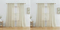 Semi Sheer Voile Light Filtering Curtain Panels - Elegant Beige Pack