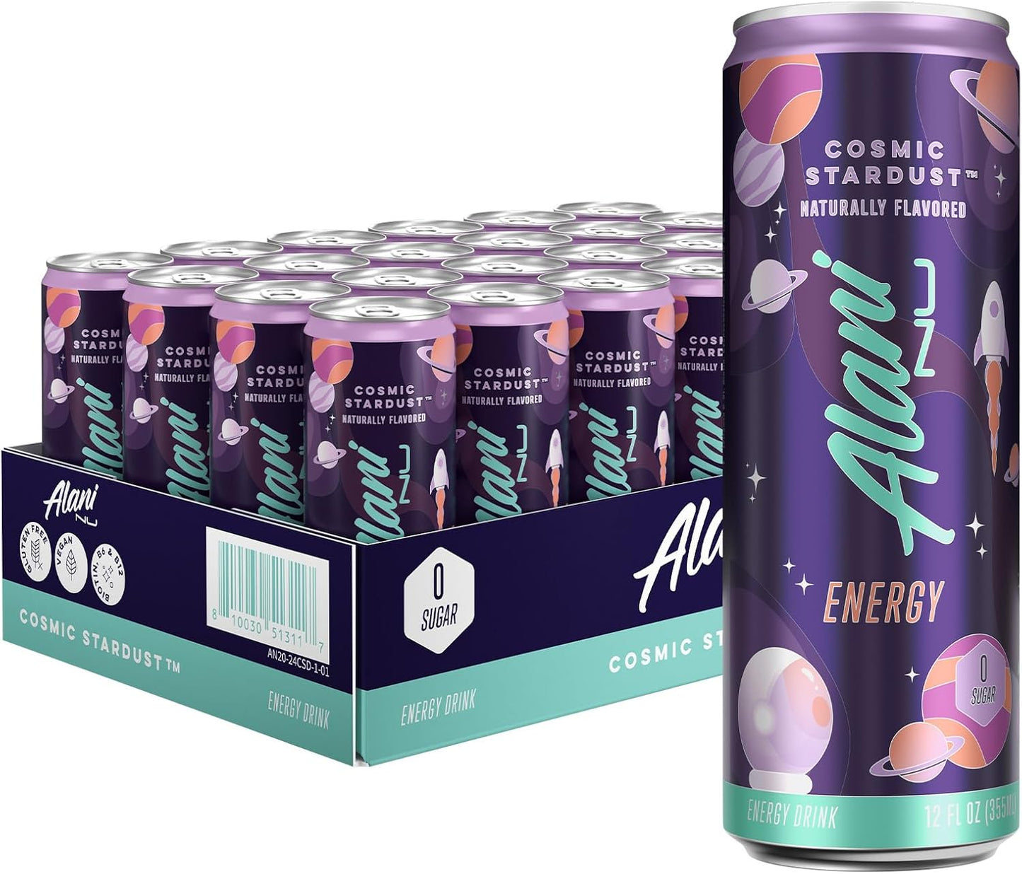 Alani Nu COSMIC STARDUST Energy Drinks: Sugar Free & Low Calorie