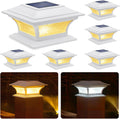 Solar Post Cap Lights 6 Pack - Dual Color LED Deck & Fence Lighting