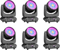 6-Pack SEBRUANC Moving Head Lights 19x15W 4-in-1 LED Stage Light