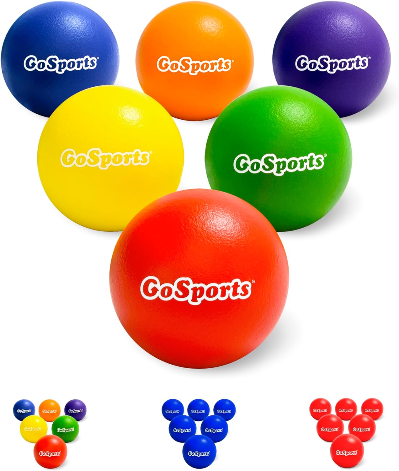 GoSports Soft Skin Foam Playground Dodgeballs for Fun Play