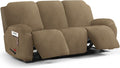Stretch Recliner Sofa Cover 3-Seater Brown - Plush Protective