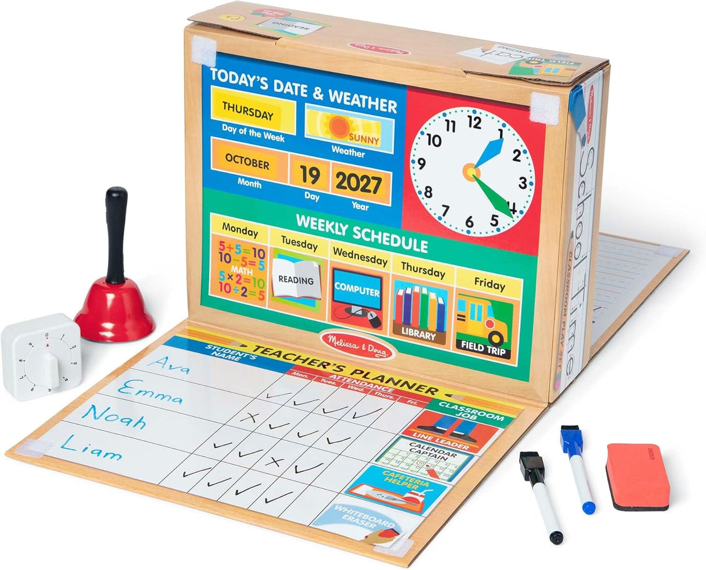 Melissa & Doug School Time! Classroom Play Set for Kids Fun