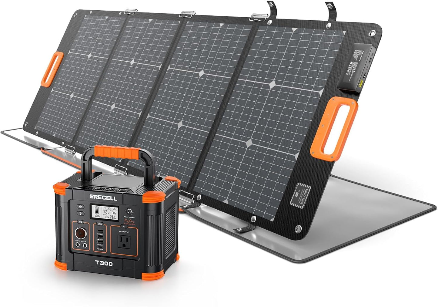 GRECELL Portable Power Station: 300W 288Wh Solar Generator