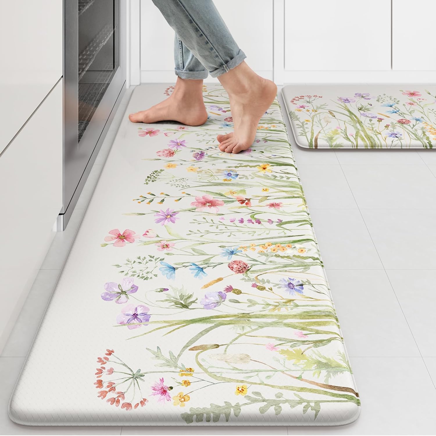 KIMODE Anti Fatigue Kitchen Mat Set for Comfort and Style