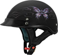 VCAN Cruiser Intricate Butterfly Motorcycle Half Helmet for Women