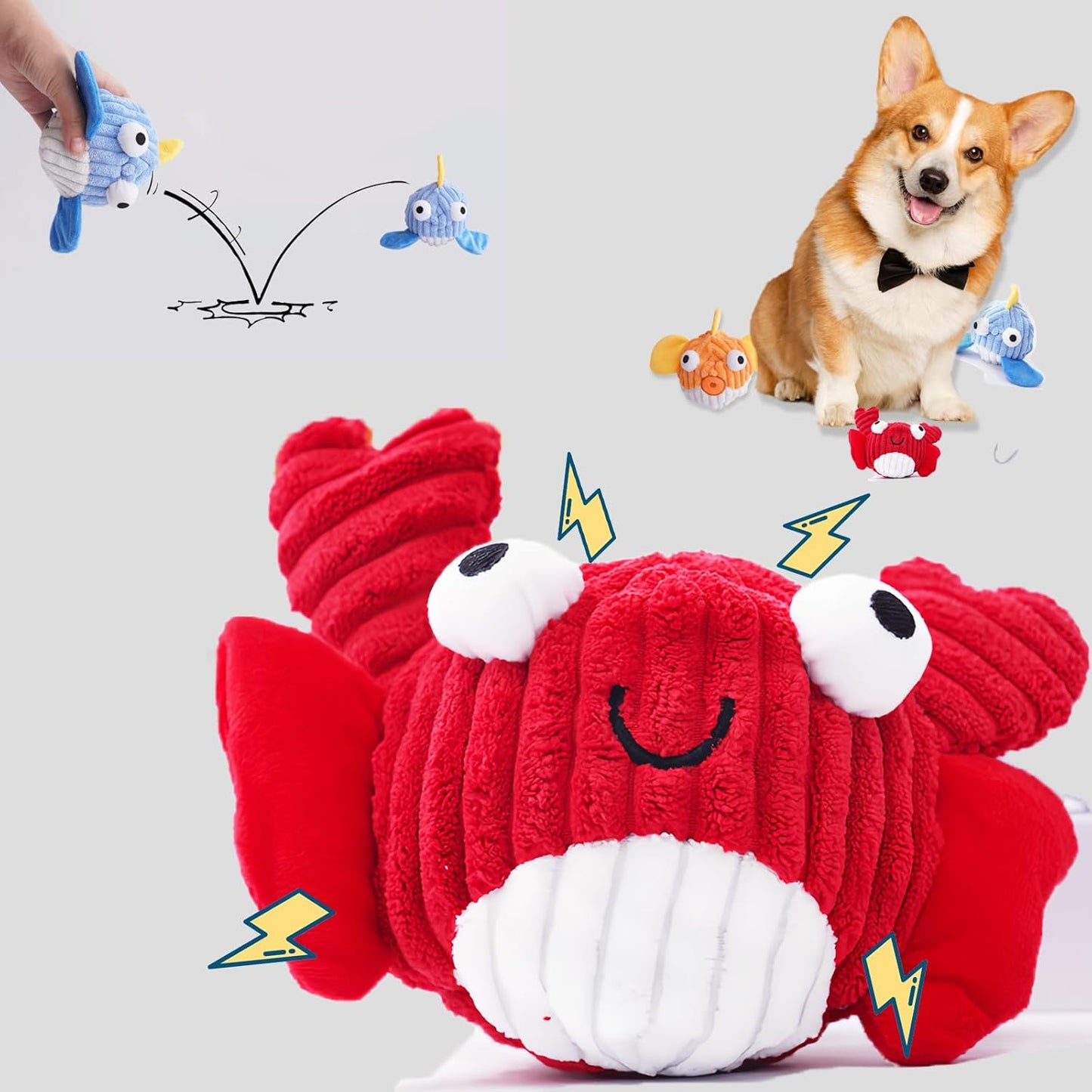 Crab Squeak Dog Toy - Tough & Fun for Chewers!