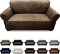 Loveseat Sofa Slipcover Leather Look Couch Cover for 2 Seater - Light