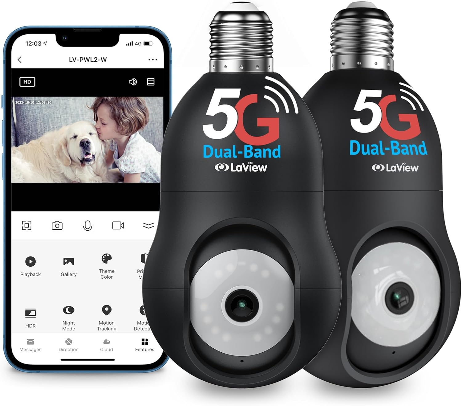 LaView 4MP Security Camera with 5G and 2.4GHz Dual Band