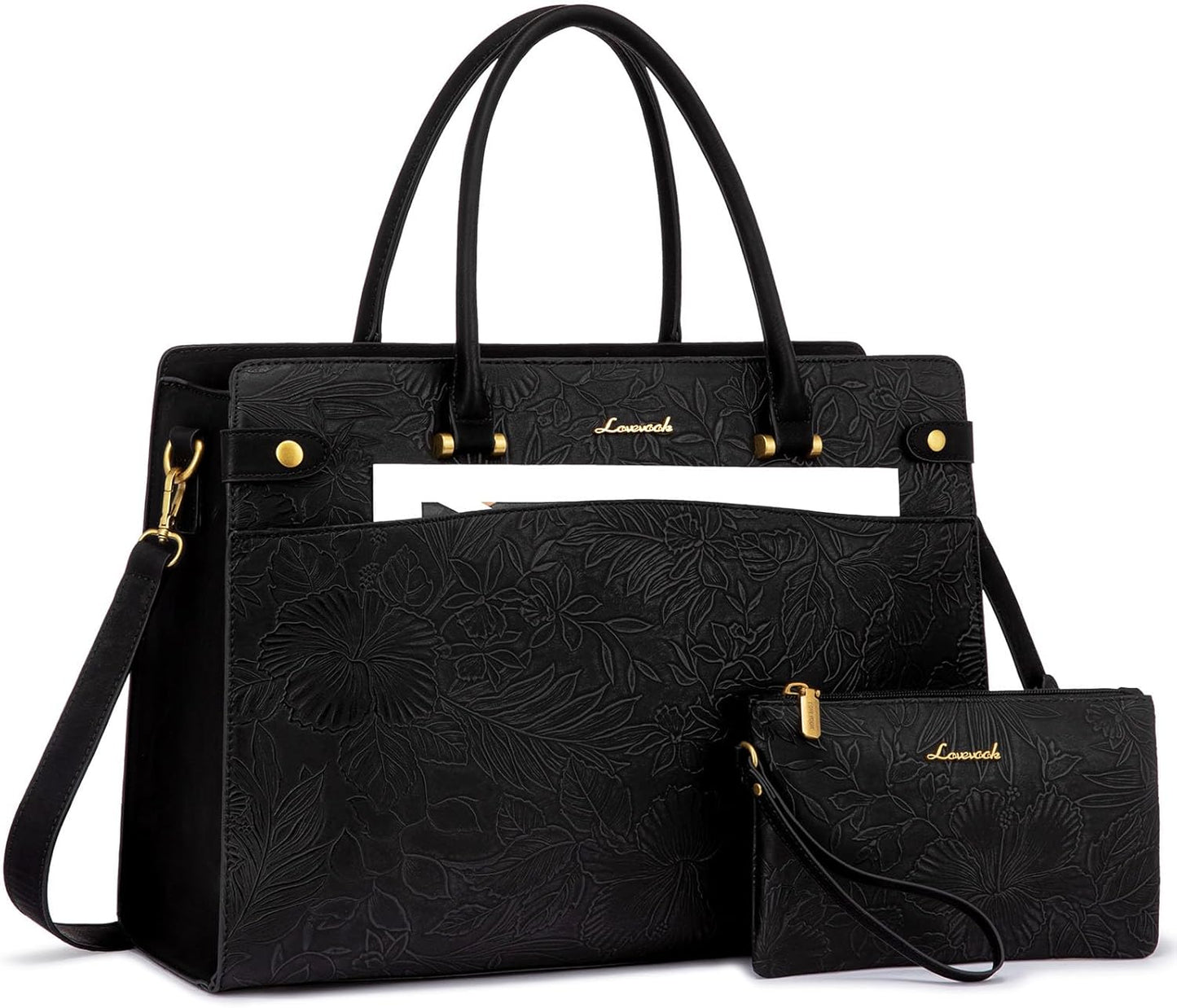 Versatile Laptop Tote Bag for Women - Vintage Leather Design