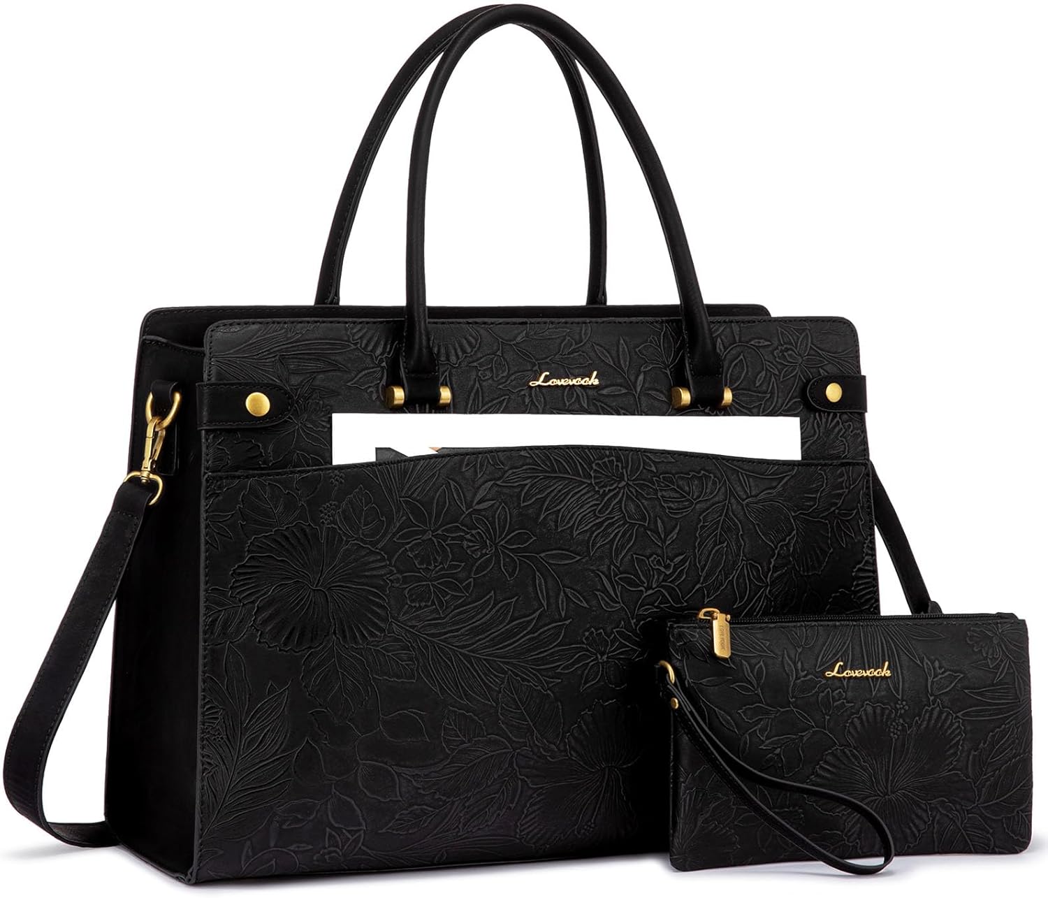 Versatile Laptop Tote Bag for Women - Vintage Leather Design
