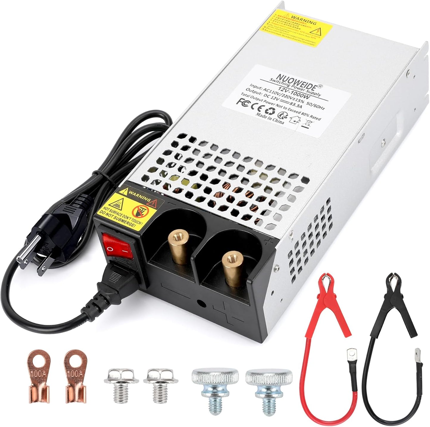 110V to 12V DC Converter 83.3A 1000W Power Supply for RVs