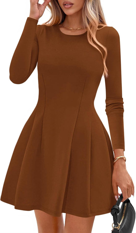 PRETTYGARDEN Long Sleeve Mini Dress for Women 2025 Fall Style